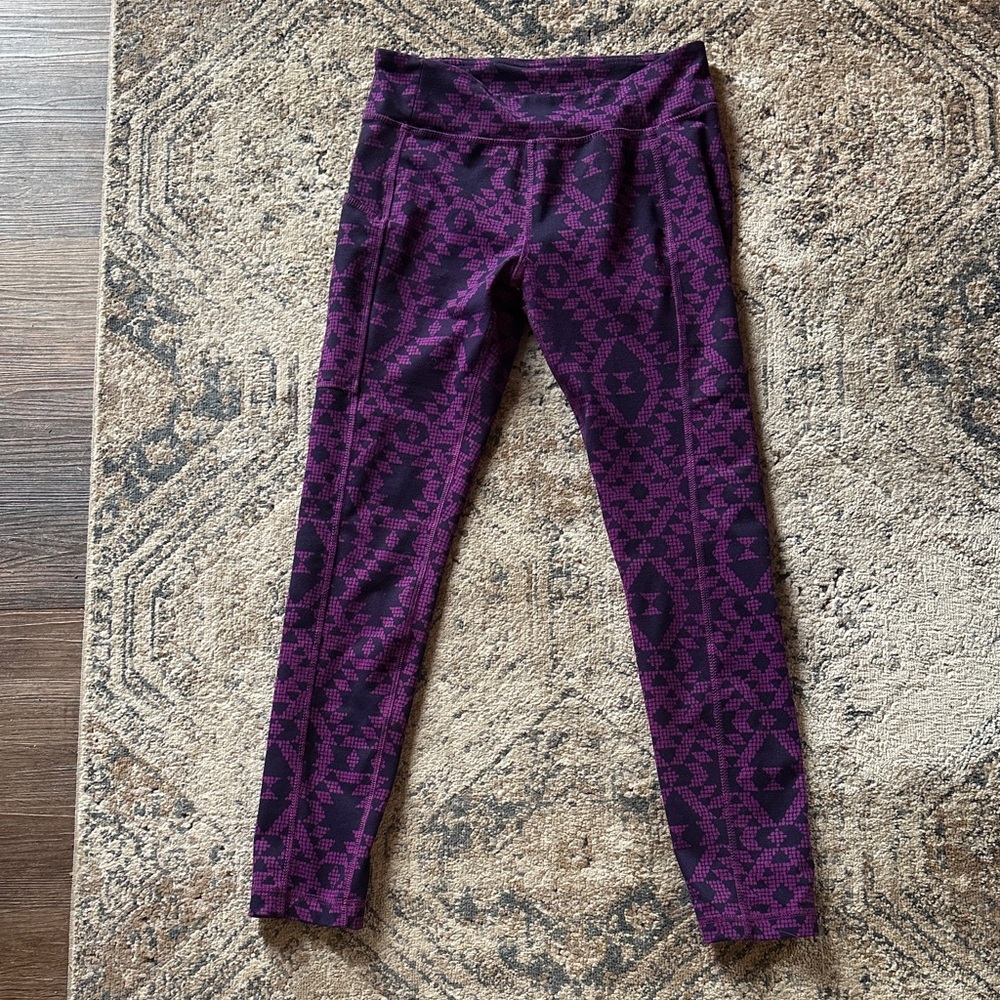 Columbia Purple Hues Patterned Leggings S